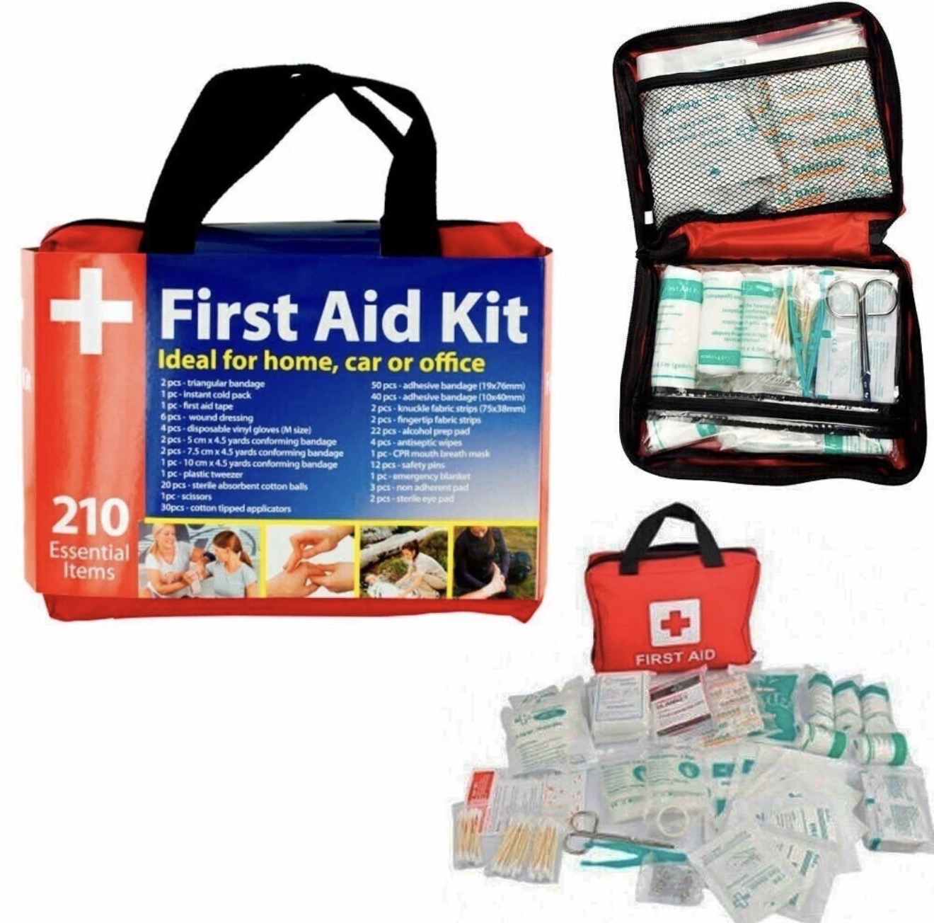 210 PIECE EMERGENCY FIRST AID SURVIVAL KIT (WITH CASE)